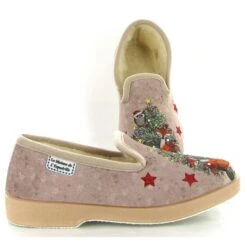 La Maison De L Espadrille Charentaises N10 Animaux Noel Renard Beige -Magasin De Chaussures A246001 3