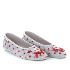 La Maison De L Espadrille Ballerines 2043 Coeurs Fleurs Gris