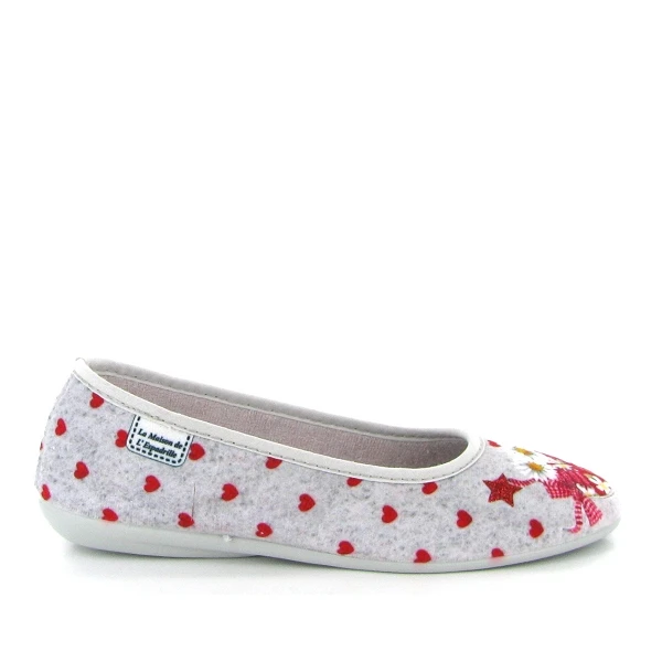 La Maison De L Espadrille Ballerines 2043 Coeurs Fleurs Gris 2 La Maison De L Espadrille Ballerines 2043 Coeurs Fleurs Gris â Image 2