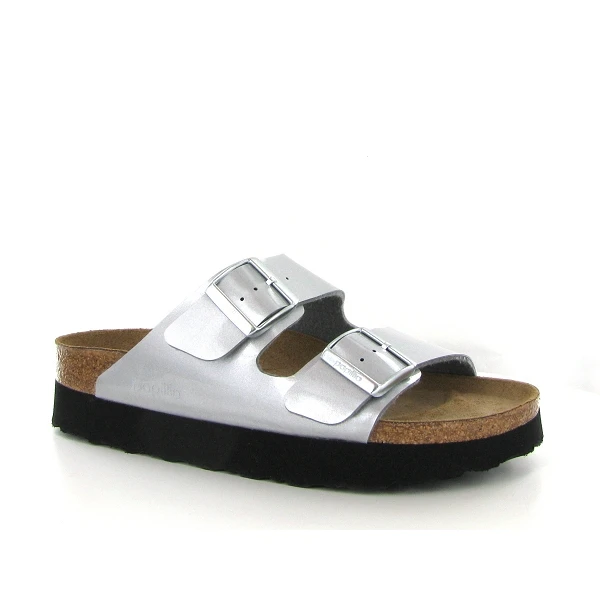 Birkenstock Mules Arizona Birko Flor Platform Gris 1 Birkenstock Mules Arizona Birko Flor Platform Gris