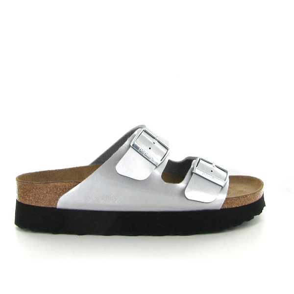 Birkenstock Mules Arizona Birko Flor Platform Gris 2 Birkenstock Mules Arizona Birko Flor Platform Gris – Image 2