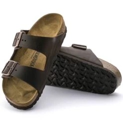 Birkenstock Mules Arizona Cuir Sfb Cuir Gras Habana 0452761 Marron -Magasin De Chaussures E086101 5