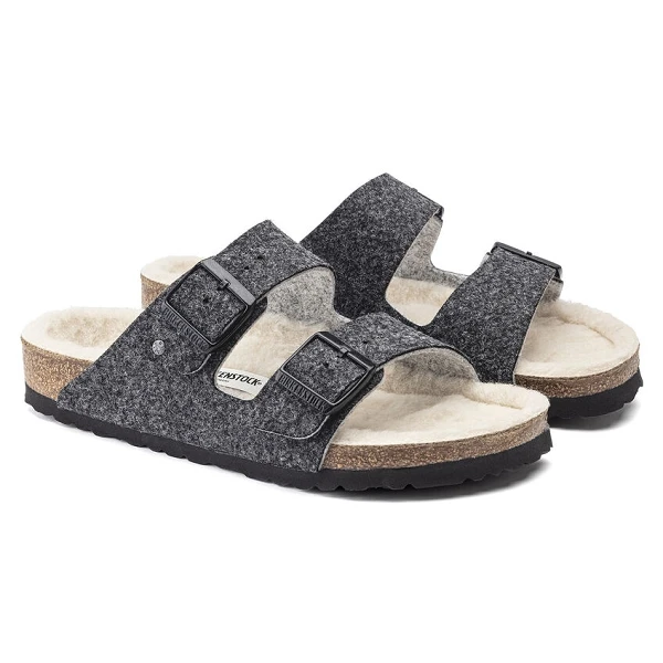Birkenstock Mules Arizona Feutre De Laine 1019488 Gris 2 Birkenstock Mules Arizona Feutre De Laine 1019488 Gris â Image 2