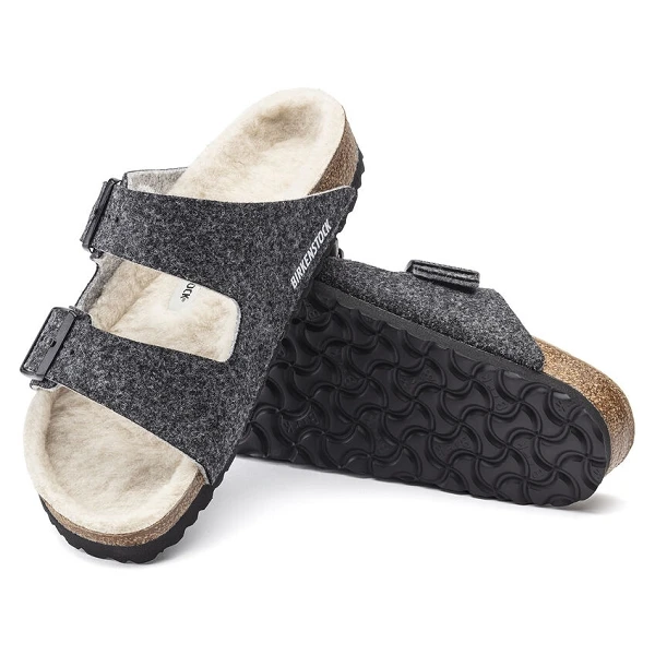 Birkenstock Mules Arizona Feutre De Laine 1019488 Gris 4 Birkenstock Mules Arizona Feutre De Laine 1019488 Gris â Image 4