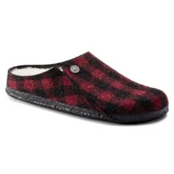 Birkenstock Mules Zermatt Rivet Plaid Red 1017542 Rouge